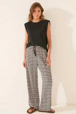 Women'secret Pantalón largo viscosa estampado ikat