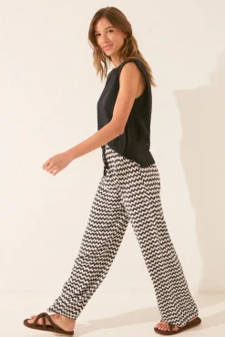 Women'secret Pantalón largo viscosa estampado ikat