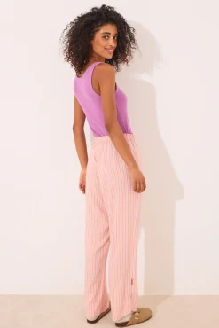 Women'secret Pantalón largo viscosa estampado rayas