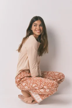 Women'secret Pantalón largo viscosa flores