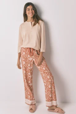 Women'secret Pantalón largo viscosa flores