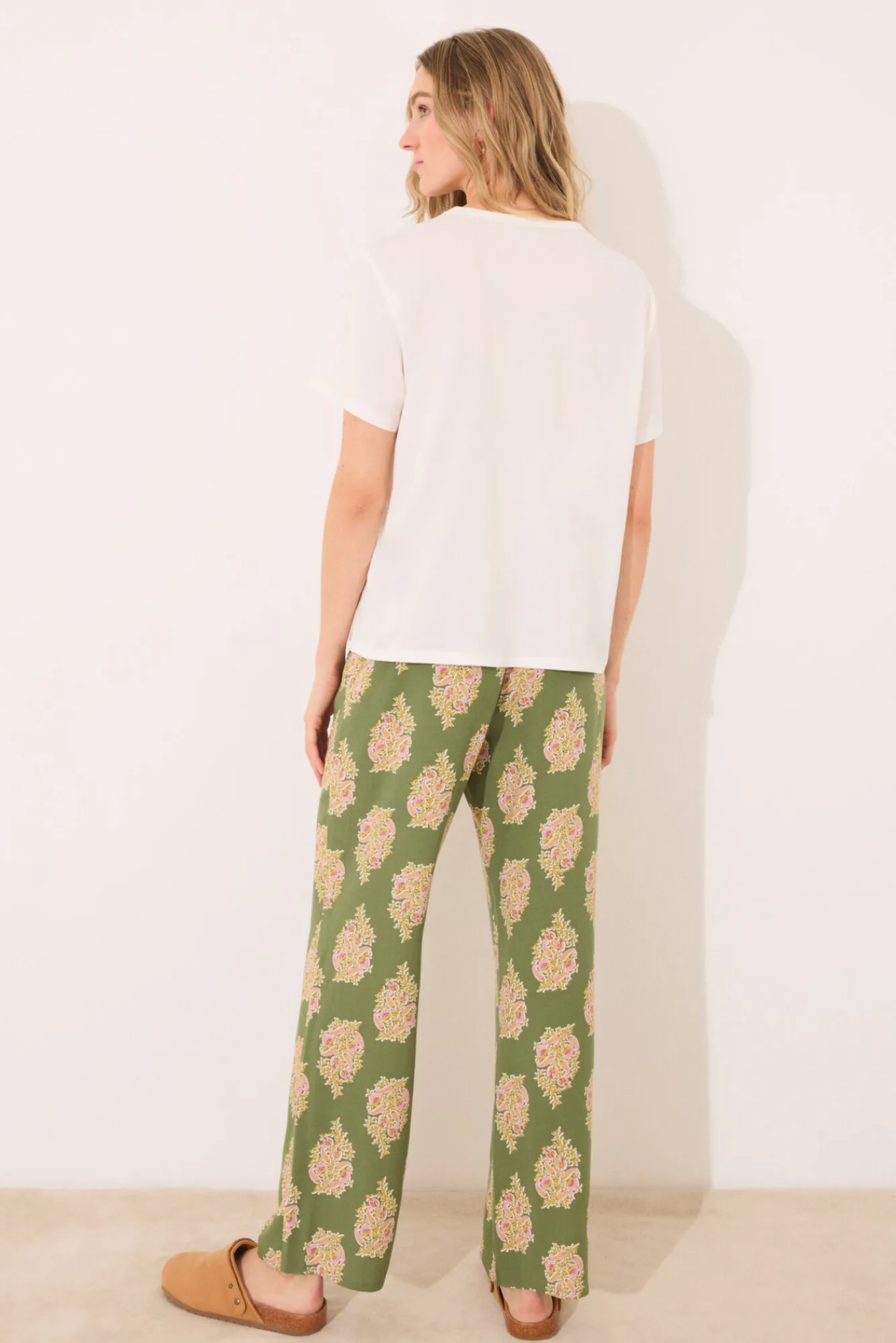 Women'secret Pantalón largo viscosa flores