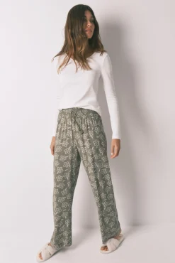 Women'secret Pantalón largo viscosa flores