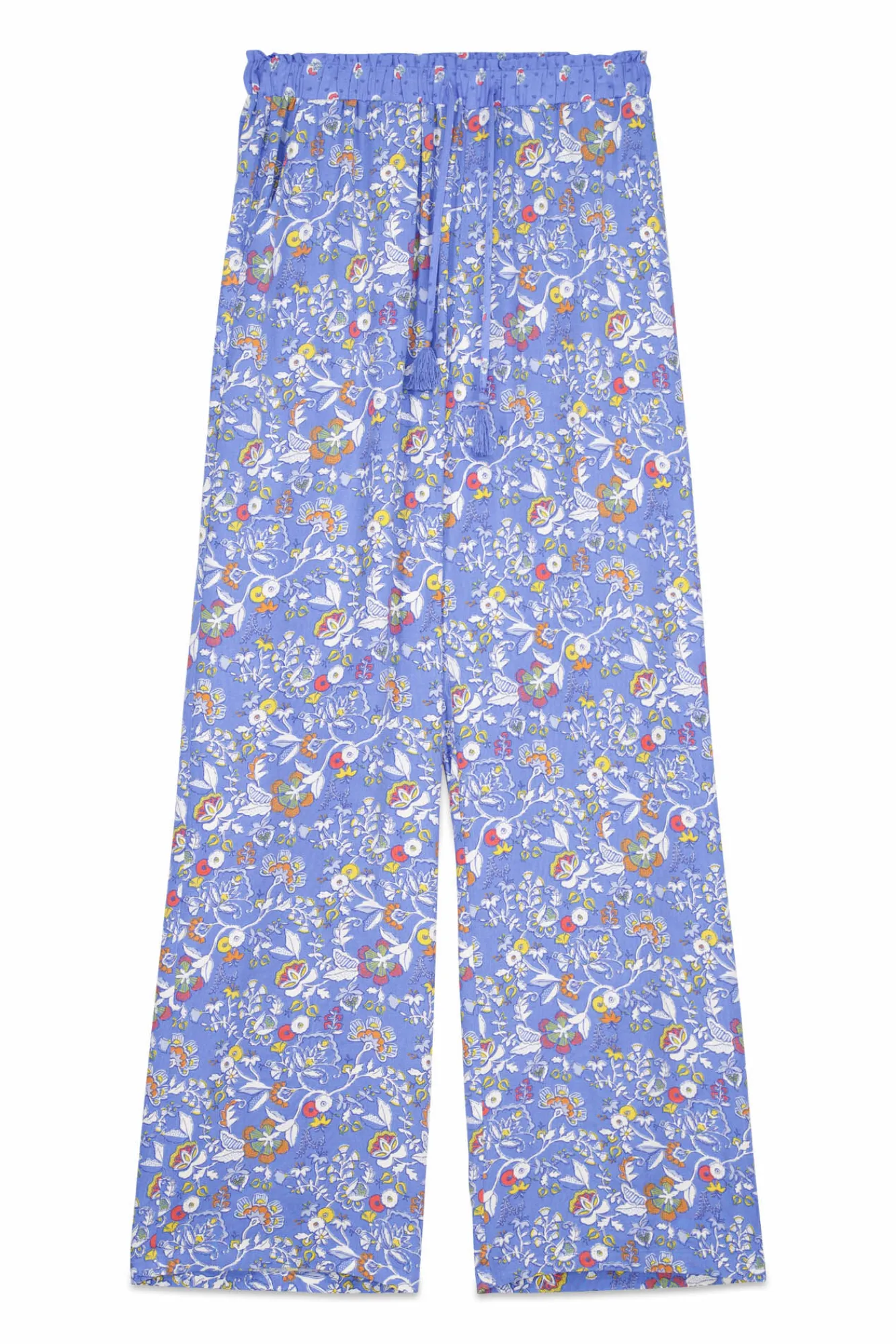 Women'secret Pantalón largo viscosa flores azul