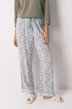 Women'secret Pantalón largo viscosa print flores