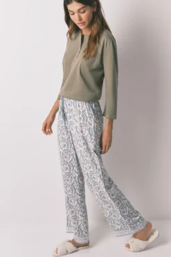 Women'secret Pantalón largo viscosa print flores