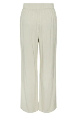Pieces Pantalón lino de mujer fluido con cintura elástica