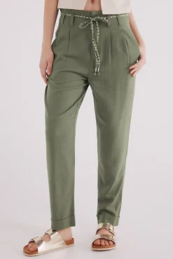 Springfield Pantalón pinzas lino