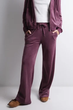 HI&BYE Pantalón terciopelo suave vino