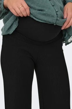 Only Maternity Pantalón wide canalé de tiro alto premamá