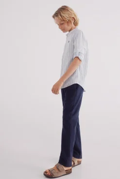 Crianças Springfield Kids Pantalon chino lino niño