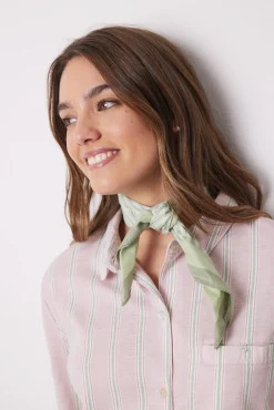 Women'secret Pañuelo para cuello rayas verde