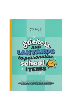 Crianças Mr. Wonderful Pegatinas y lanyard para personalizar el material escolar