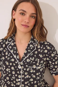 Women'secret Pijama camisero corto 100% algodón flores