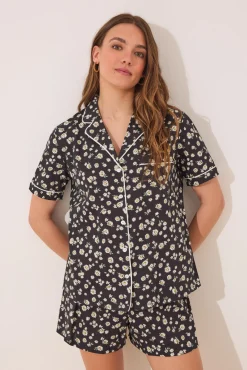 Women'secret Pijama camisero corto 100% algodón flores