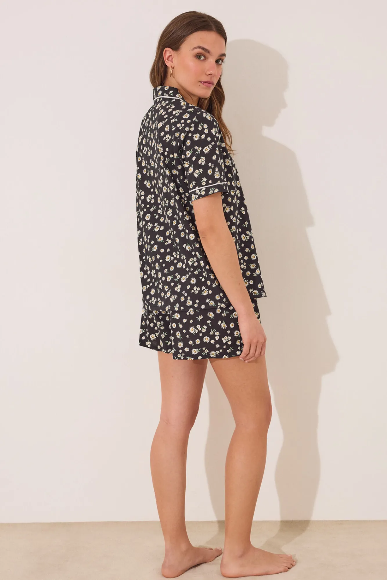 Women'secret Pijama camisero corto 100% algodón flores