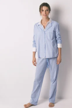 Women'secret Pijama camisero largo 100% algodón rayas es