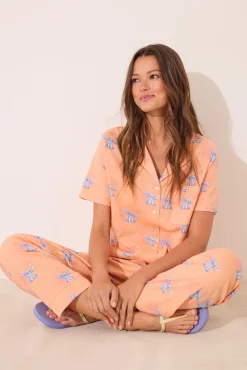 Women'secret Pijama camisero Lilo & Stitch algodón