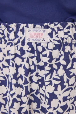 Women'secret Pijama Capri 100% algodón print azul flores