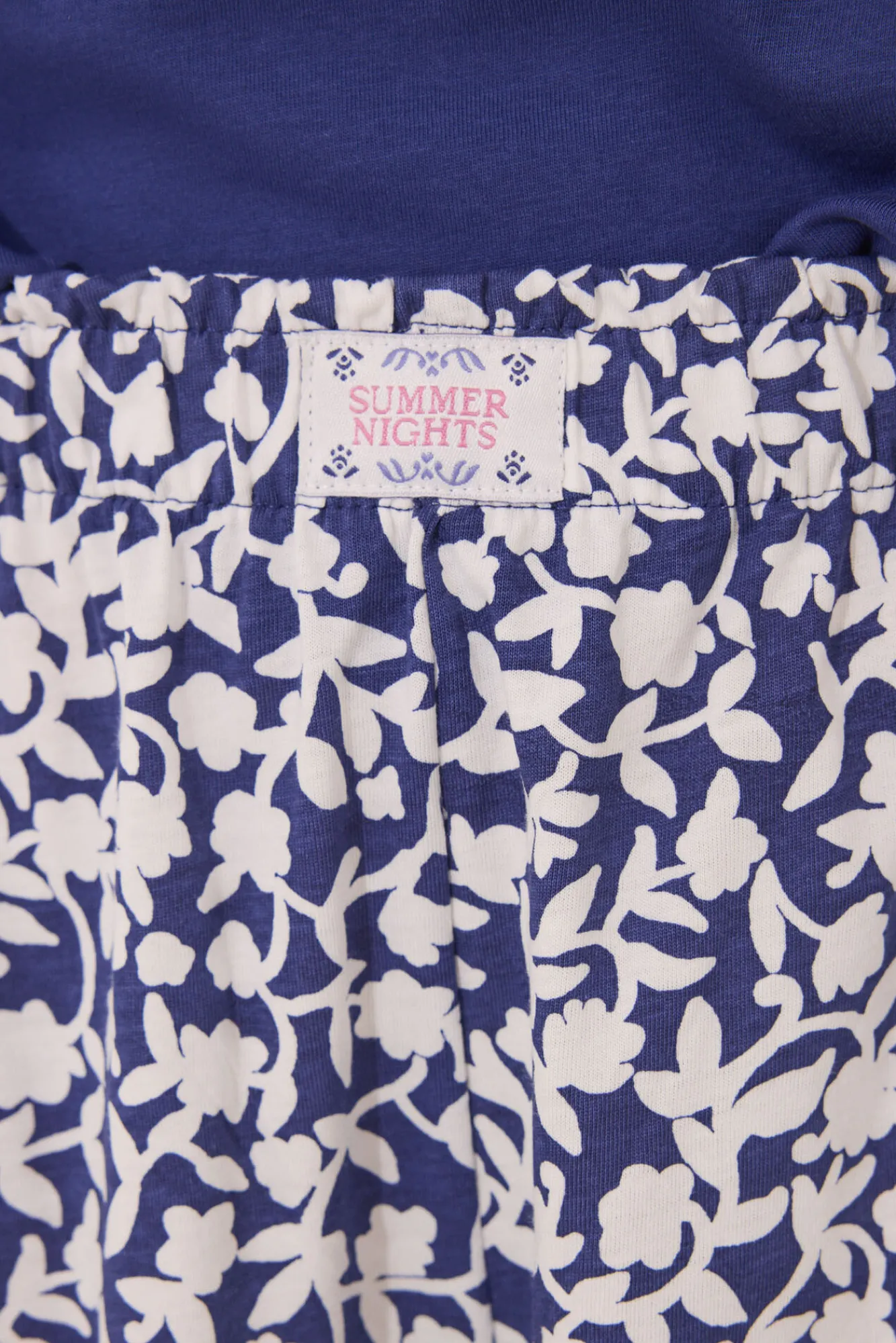Women'secret Pijama Capri 100% algodón print azul flores