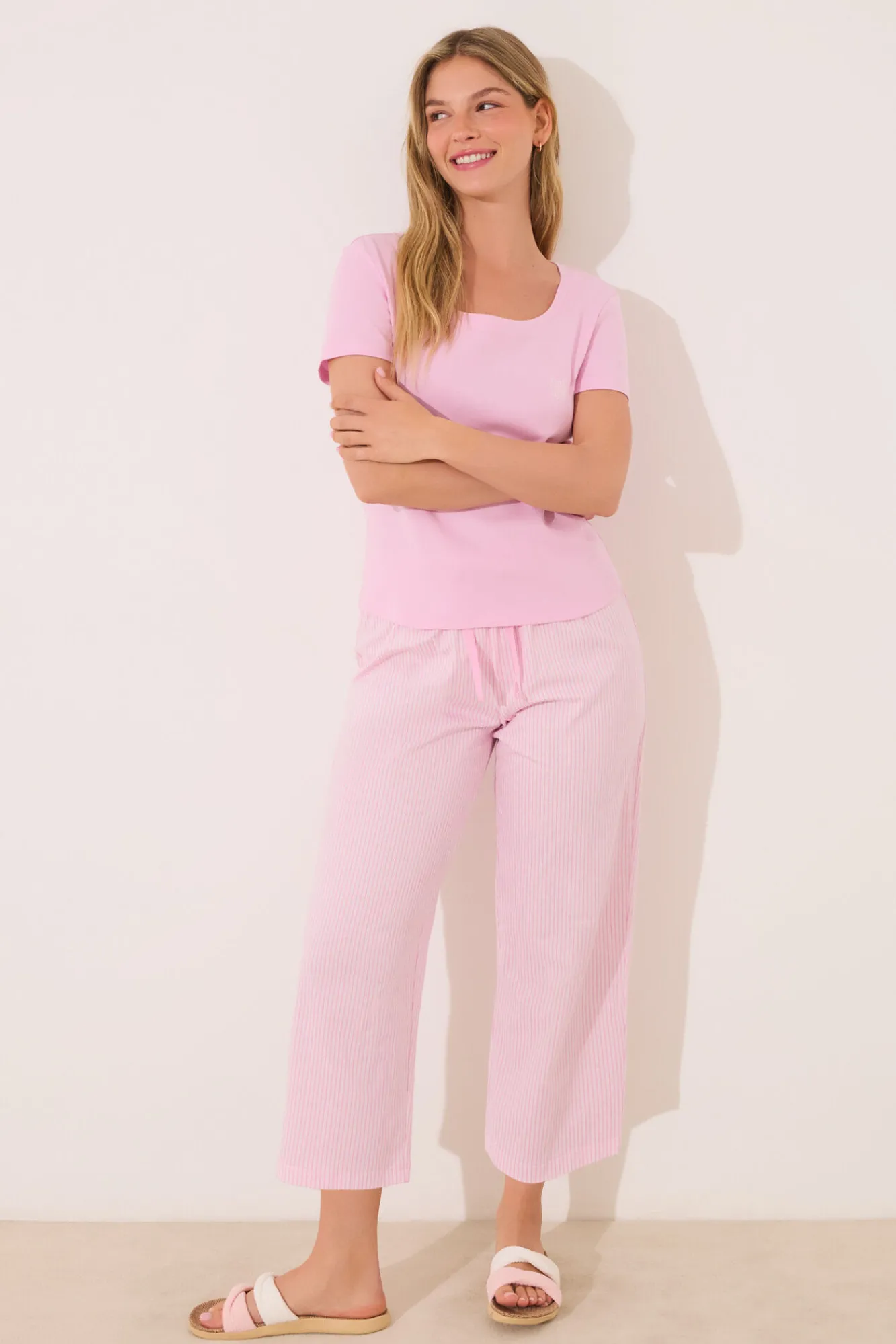 Women'secret Pijama Capri algodón rayas