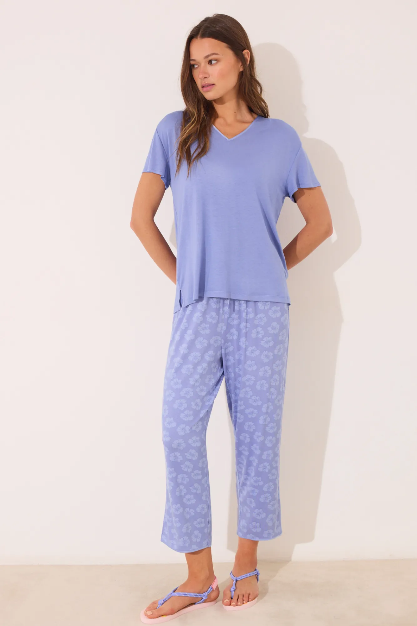 Women'secret Pijama Capri manga corta viscosa