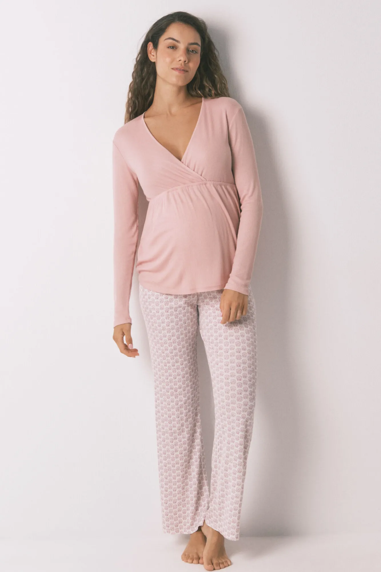 Women'secret Pijama Capri "maternity" técnica canalé