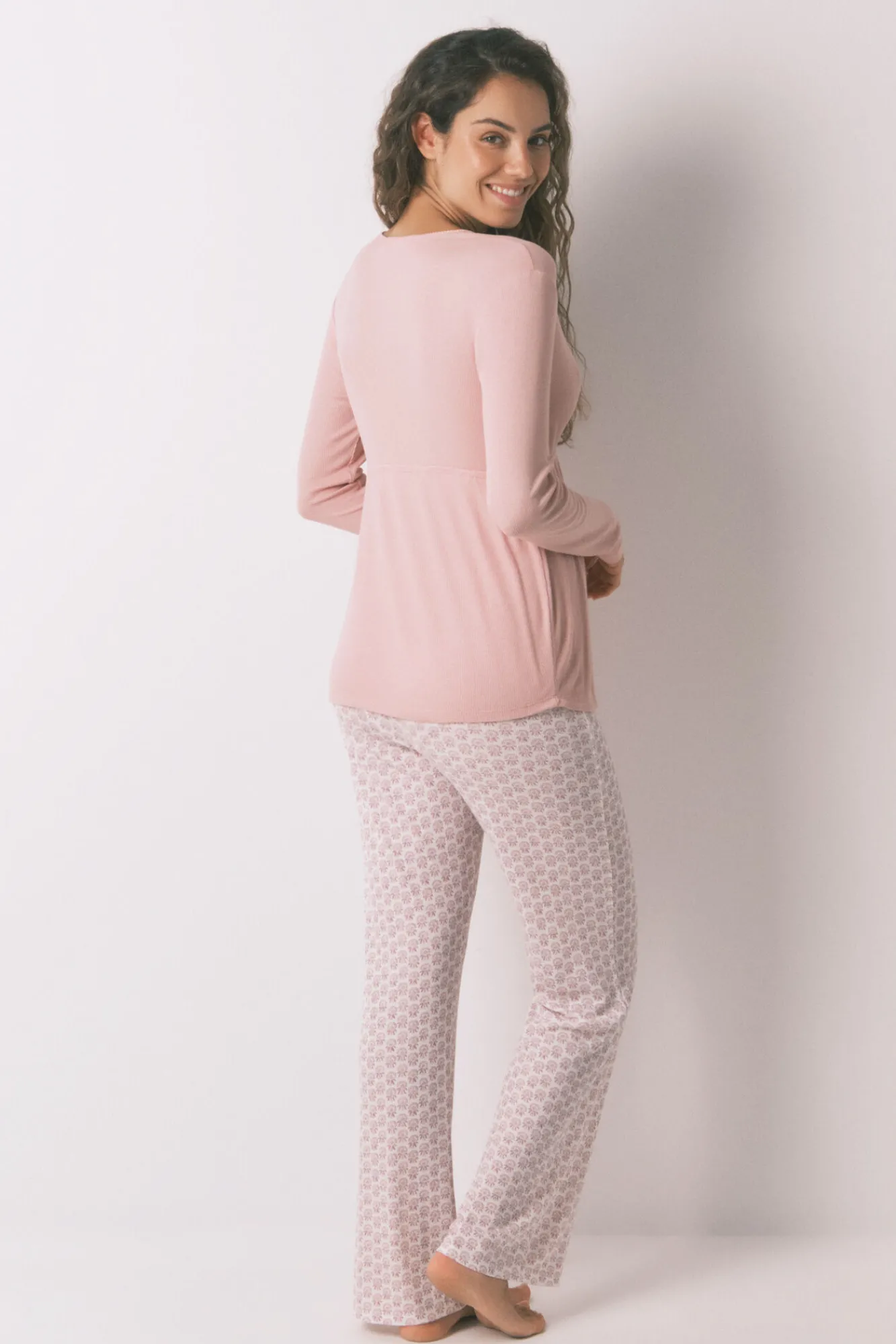 Women'secret Pijama Capri "maternity" técnica canalé