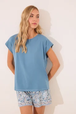 Women'secret Pijama corto 100% algodón flores