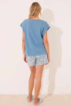 Women'secret Pijama corto 100% algodón flores