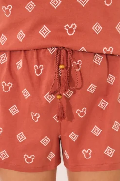 Women'secret Pijama corto 100% algodón Mickey Mouse