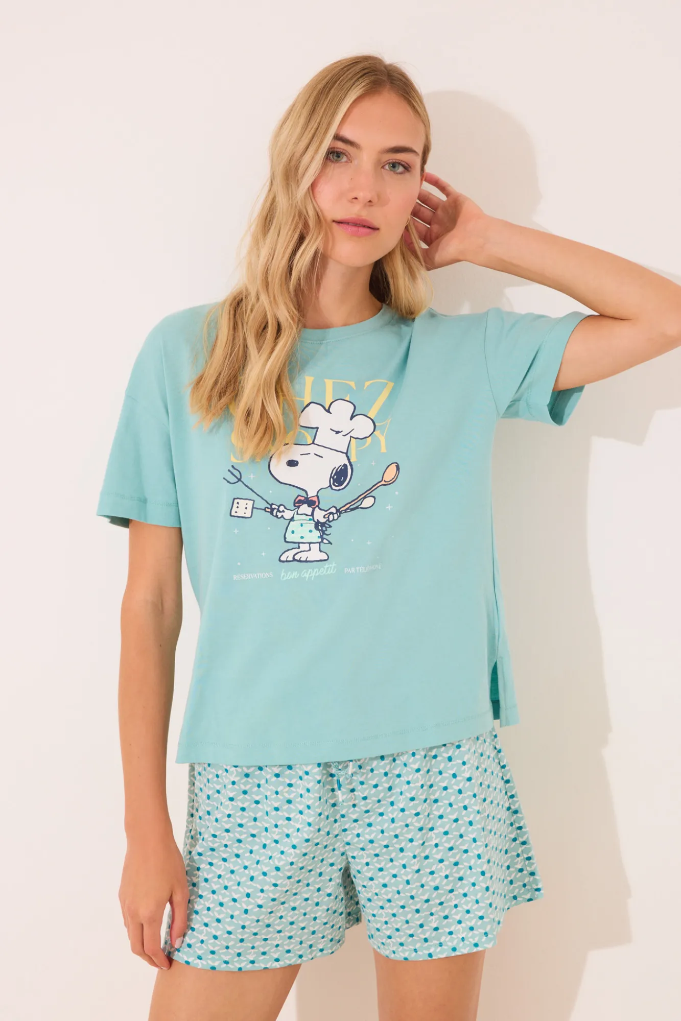 Women'secret Pijama corto 100% algodón Snoopy