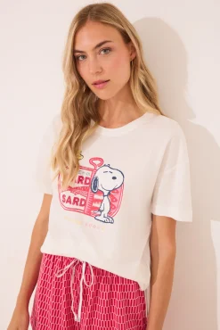 Women'secret Pijama corto 100% algodón Snoopy rojo