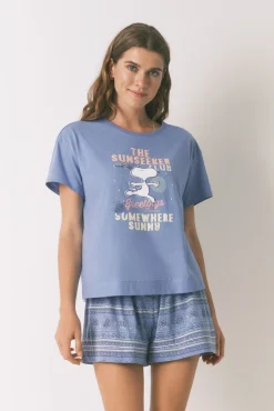 Women'secret Pijama corto algodón Snoopy