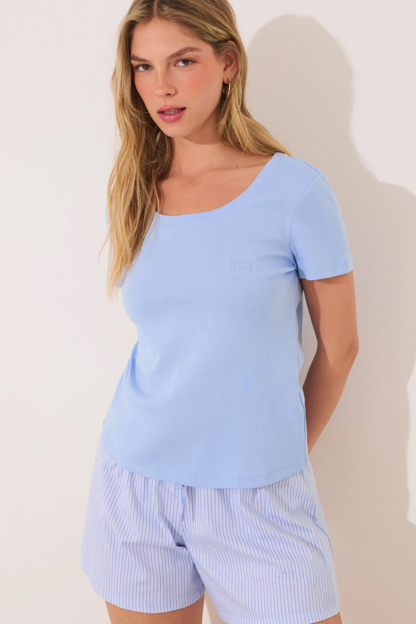 Women'secret Pijama corto algodón rayas