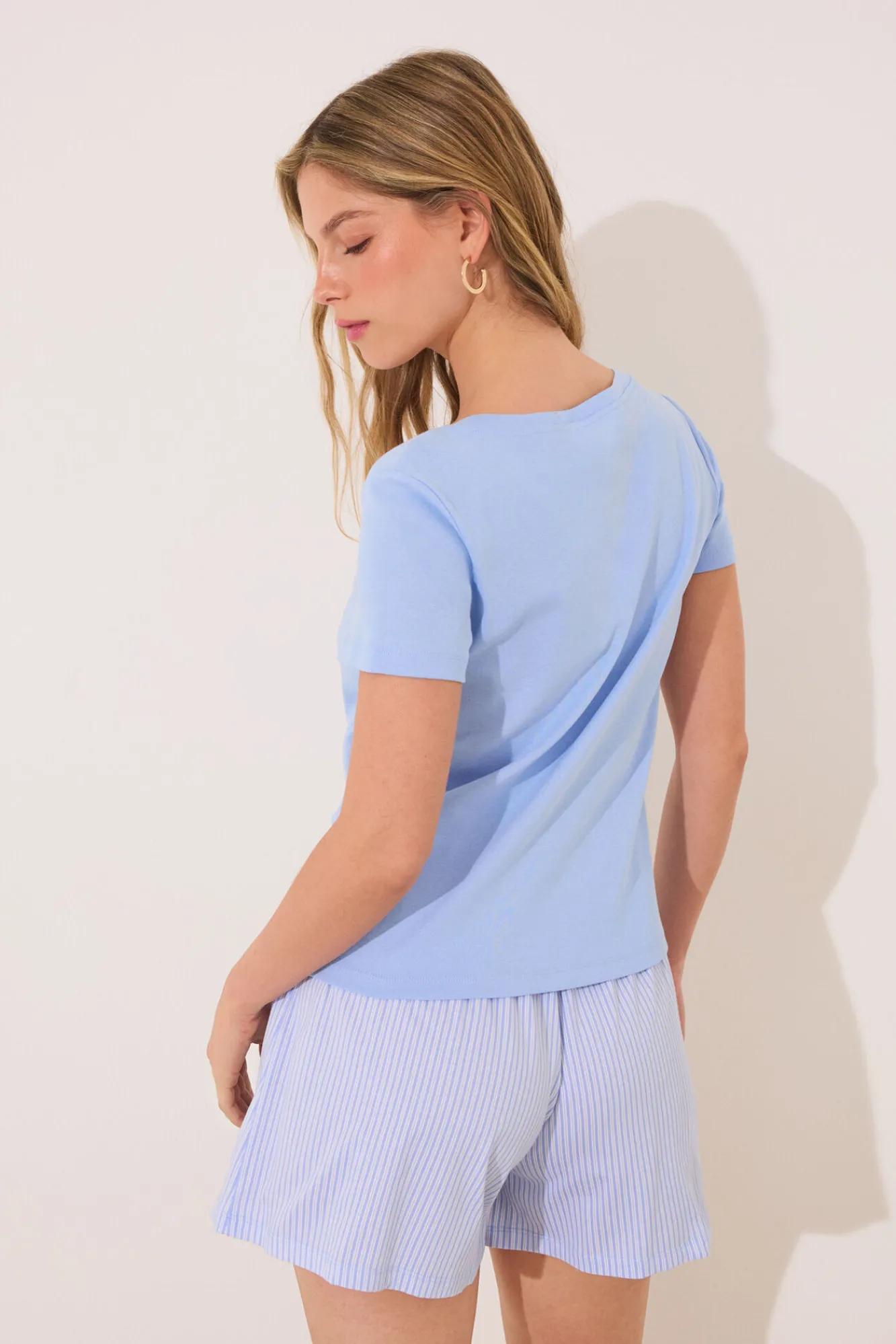 Women'secret Pijama corto algodón rayas