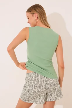 Women'secret Pijama corto algodón canalé
