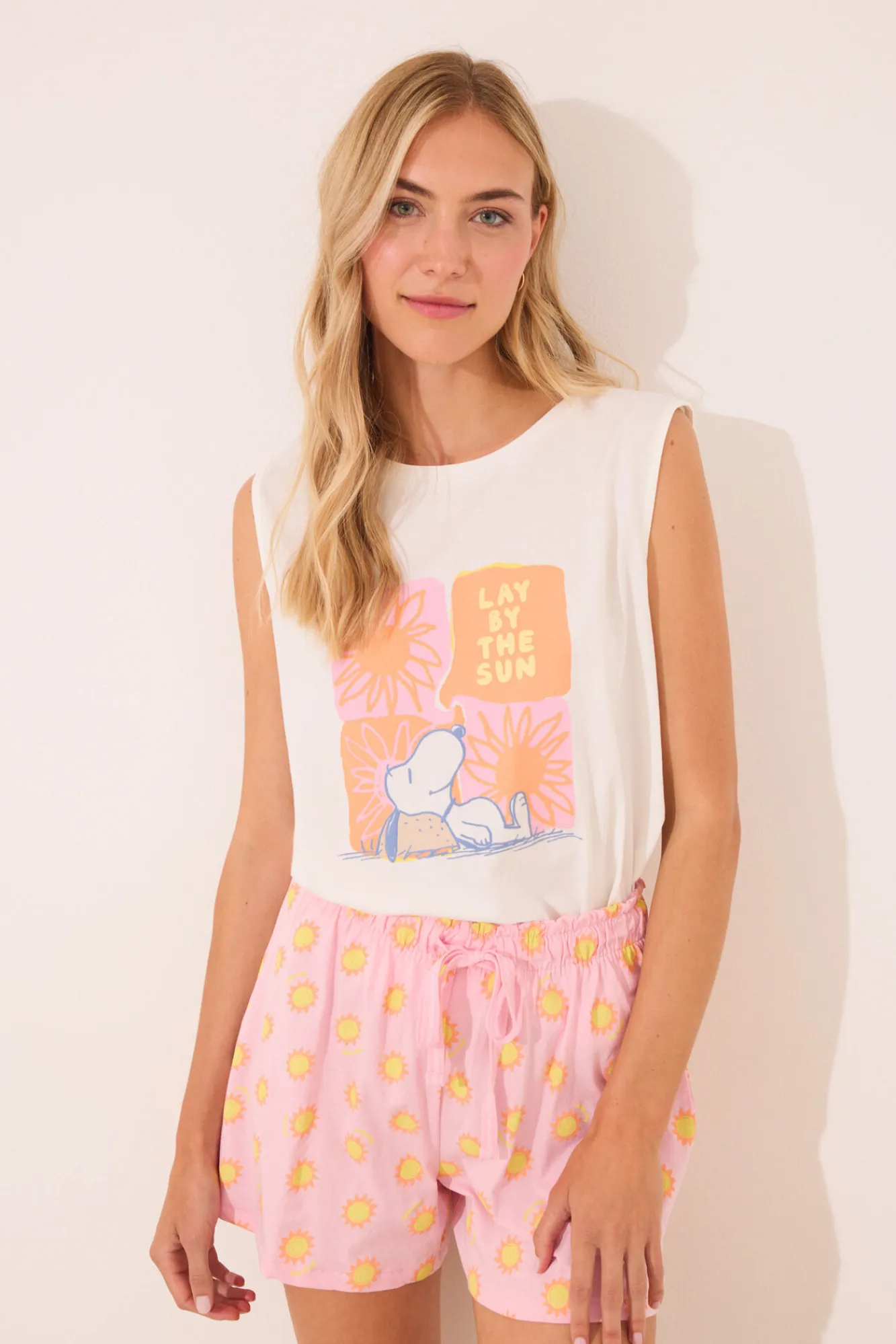 Women'secret Pijama corto algodón Snoopy soles