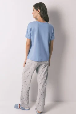 Women'secret Pijama corto algodón Snoopy azul