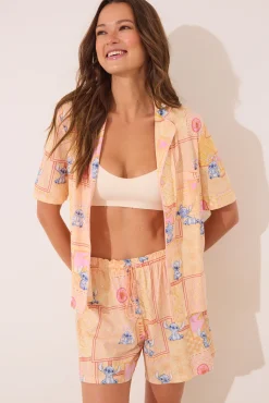 Women'secret Pijama corto camisero Lilo & Stitch
