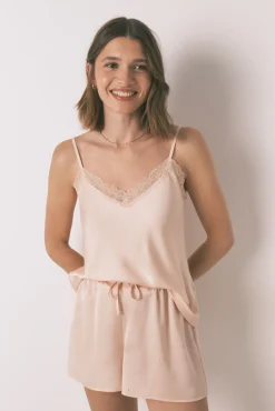 Women'secret Pijama corto satén encaje
