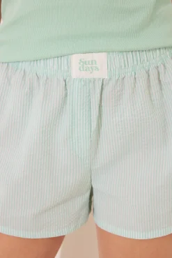 Women'secret Pijama corto tirantes algodón verde rayas