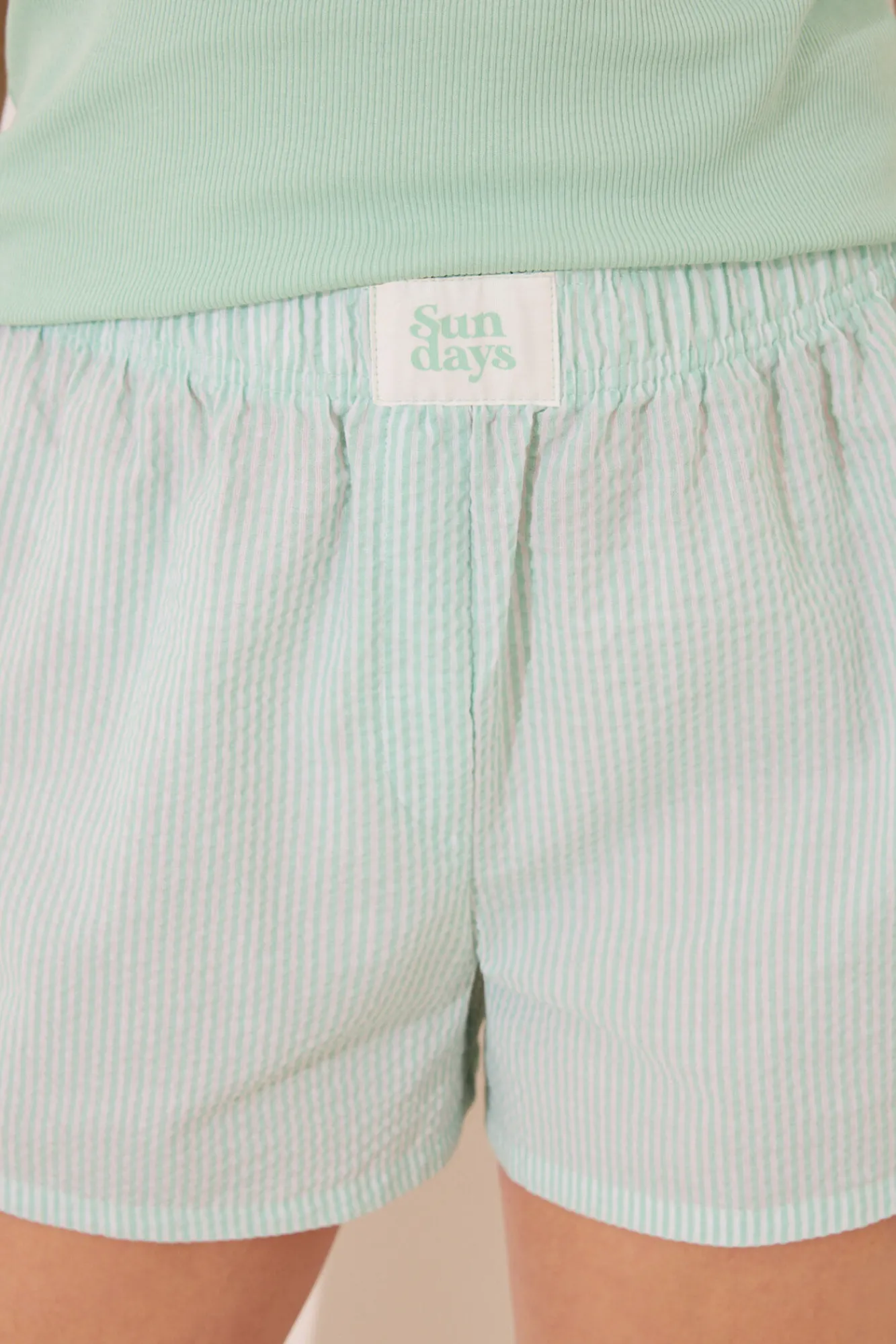 Women'secret Pijama corto tirantes algodón verde rayas