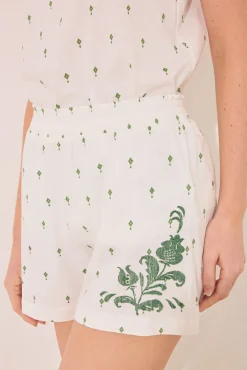 Women'secret Pijama corto tirantes algodón estampado verde