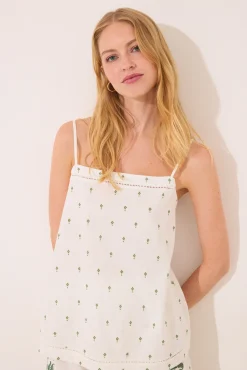 Women'secret Pijama corto tirantes algodón estampado verde