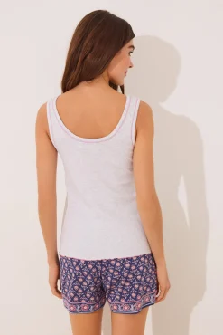 Women'secret Pijama corto tirantes algodón claro