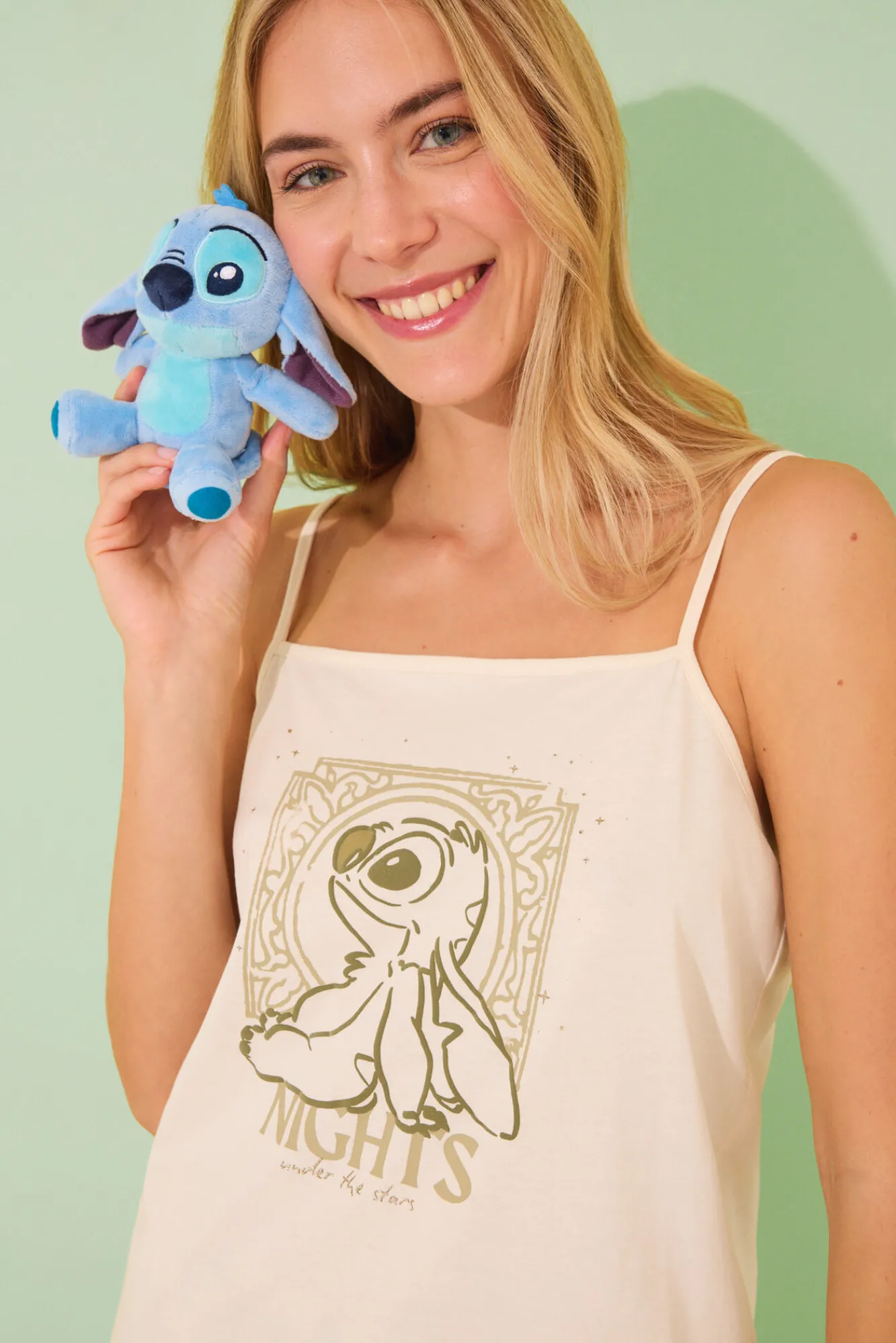 Women'secret Pijama corto tirantes Lilo&Stitch algodón