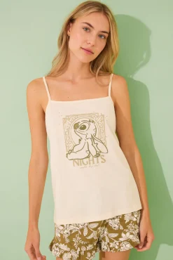 Women'secret Pijama corto tirantes Lilo&Stitch algodón