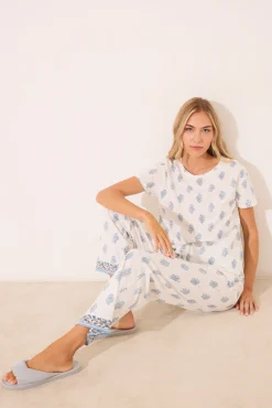 Women'secret Pijama largo 100% algodón paisley
