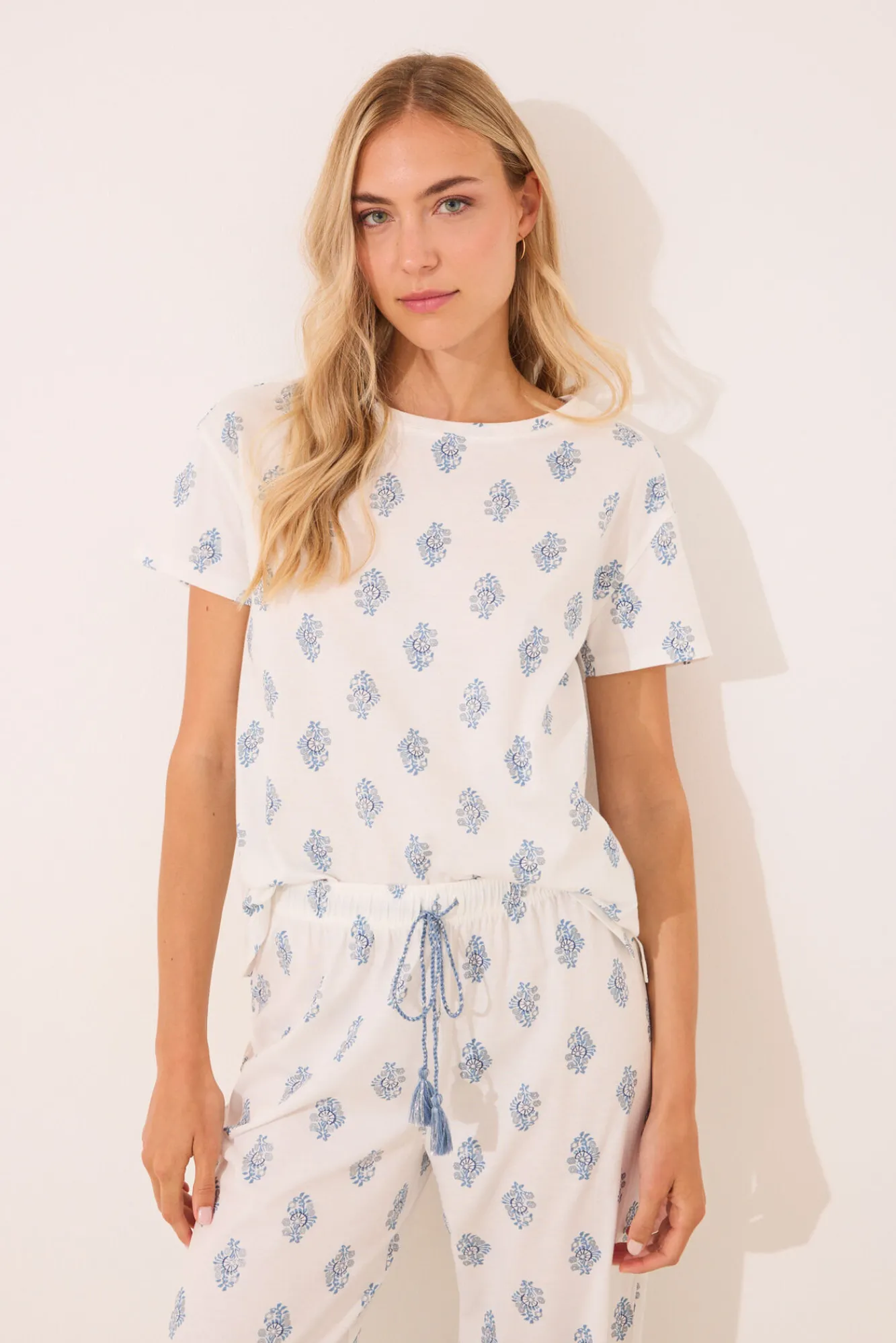 Women'secret Pijama largo 100% algodón paisley
